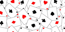 Aces Playing Card Seamless Pattern