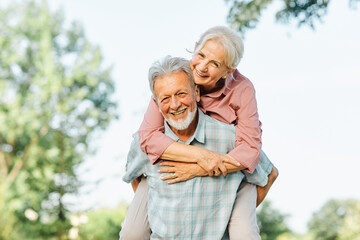 woman man outdoor senior couple happy lifestyle retirement together smiling love fun elderly active 