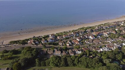 Wall Mural - Aldwick Beach and Aldwick Avenue a parish village to the east of Bognor Regis in Southern England, Aerial footage