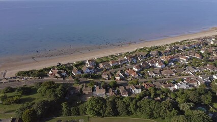 Poster - Aldwick Beach and Aldwick Avenue a parish village to the east of Bognor Regis in Southern England, Aerial footage