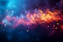 Abstract Background Of Sparks With Smoke And Water. AI Generated, Human Enhanced