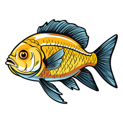 Wall Mural - Brilliant Aquatic Wonder: Electric Yellow Cichlid Fish