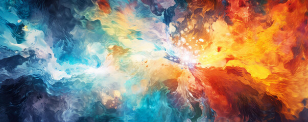 abstract background resembling a fusion of water and fire, with swirling waves and fiery bursts, cap