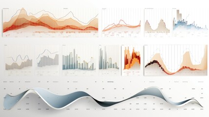 Poster - A bunch of graphs that are on a wall. Generative AI image.