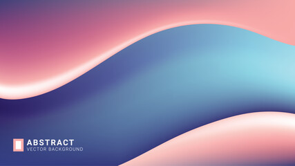 Wall Mural - Abstract vector background pastel colors blue pink gradient mesh bg waves