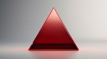 Aufkleber - A red triangle-shaped object sitting on top of a table