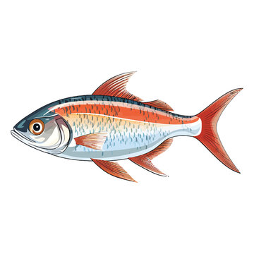 Captivating Colors: 2D Illustration of the Stunning Fish Flame Tetra