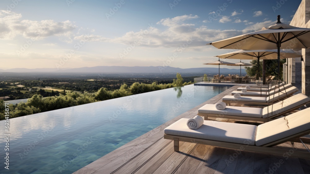 Infinity Pool Side View Infinity pool that appears to merge with the horizon, offering stunning ...