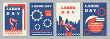 Vintage Labor Day Poster Template. USA Labor Day Celebration Vector Illustration