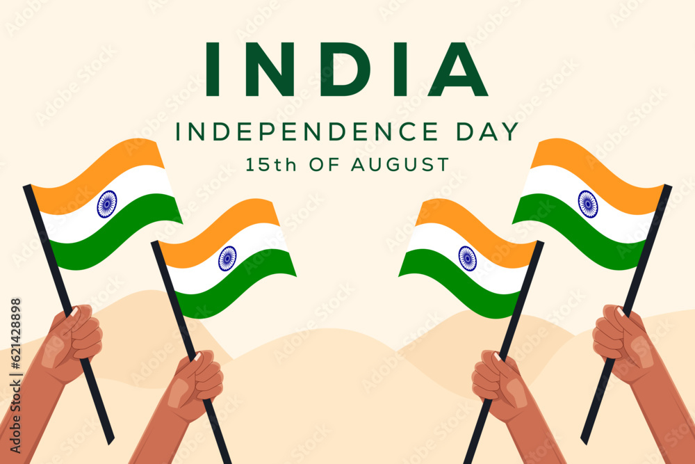 vector design india independence day 15 august horizontal banner with ...