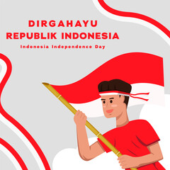 Wall Mural - dirgahayu republik indonesia illustration in flat design vector