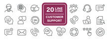 Customer Support Line Icons. Editable Stroke. For Website Marketing Design, Logo, App, Template, Ui, Etc. Vector Illustration.