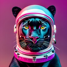 Wallpaper Of A Panther In Astronot Suit, Jaguar, Wildlife,animal