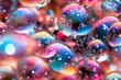 Bubble Colorful Iridescent Vibrant Bubbles Seamless Texture Pattern Tiled Repeatable Tessellation Background Image