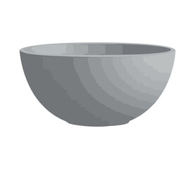 Canvas Print - Empty bowl on white background, clean crockery