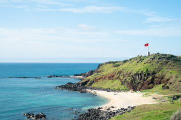 The image of Phu Quy Island in Vietnam seen from the mountain.