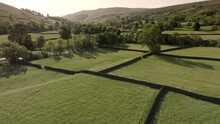 Drone Footage Of Mukers And The Flower Meadows In North Yorkshire Including Footage Higher Up The Valley