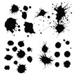 © MD - Abstract black ink spot set, Ink drop effect ink splash vector on white background