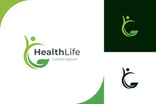People Health Life Logo Icon Design. People Grow With Green Leaf Icon Symbol For Health Lifestyle Logo Illustration Design Element
