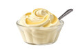 A scoop of creamy white vanilla pudding. isolated object, transparent background