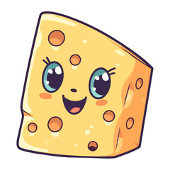 Wall Mural - Cheerful cartoon cheese mascot fresh