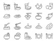 Meal icon set. It included food, restaurant, breakfast, lunch, dinner, and more icons. Editable Vector Stroke.

