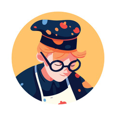 Sticker - Cheerful boy in chef uniform