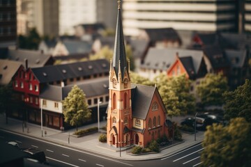 Wall Mural - Miniature model of Church in the city center