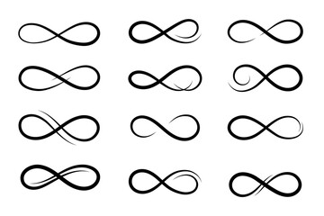 Wall Mural - hand drawn infinity symbol. black infinity icon. eternity, infinite, limitless and forever signs.