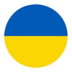 Wall Mural - Ukraine flag button round icon isolated on transparent background. vector illustration. PNG file 
