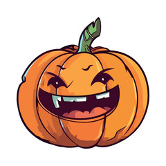 Poster - Cheerful pumpkin mascot spooky Halloween fun