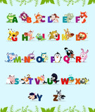Fototapeta Pokój dzieciecy - cartoon animal alphabet poster