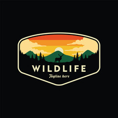 deer wildlife badge logo