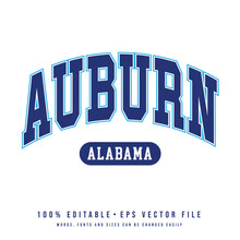 Auburn Text Effect Vector. Editable College T-shirt Design Printable Text Effect Vector	