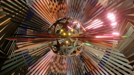 Wall Mural - abstract background 3d animation shiny futuristic composition made of geometric elements transforms 