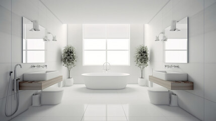 Wall Mural - Bathroom minimal clean and modern

Generative AI