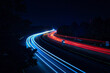 canvas print picture - Langzeitbelichtung - Autobahn - Strasse - Traffic - Travel - Background - Line - Ecology - Highway - Long Exposure - Motorway - Night Traffic - Light Trails - High quality photo	