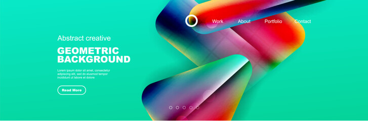 Wall Mural - Abstract background for your landing page design. Web page for website or mobile app wallpaper