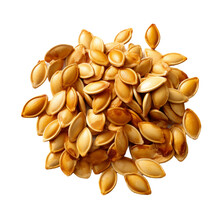 Roasted pumpkin seeds. isolated object, transparent background