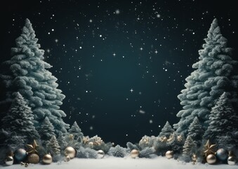 christmas tree with snow