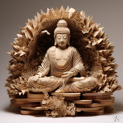 Wall Mural - statue of a buddha spiritual sculpture buddhist - by generative ai