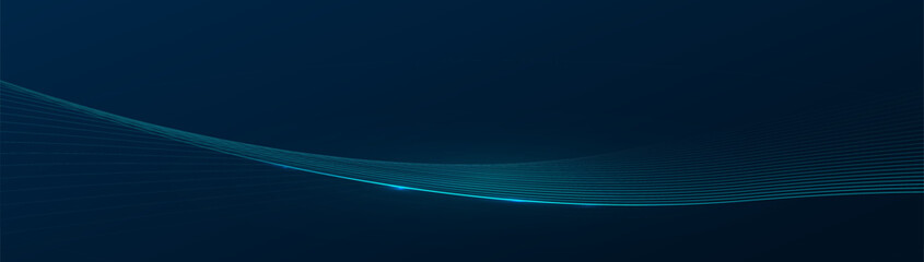 Fototapete - Abstract blue dynamic wavy background. Futuristic hi-technology concept. Modern Landing Page, Template, and websites. Vector illustration