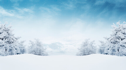 Wall Mural - winter forest landscape christmas forst background - by generative ai