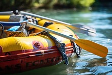 Inflate Boat With Paddles For Rafting