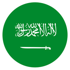 Wall Mural - saudi arabia flag circle transparent png. saudi arabian flag round. vector illustration