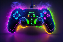 Neon Game Controller By Generative AI technology