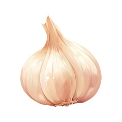 Wall Mural - Watercolor garlic. Vegetable clipart illustration. Generative AI