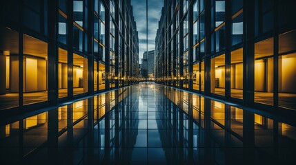 Architecture and construction glass material background, generative ai