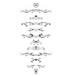 © Eva105 - Decorative vector black dividers set. Vintage calligraphic borders with floral ornaments for framed certificate template, diploma, invitations, title, headers, page ruler