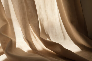 Folded linen curtains background